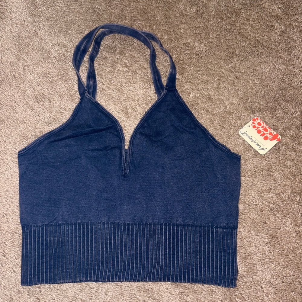 Free people Blue Halter Top